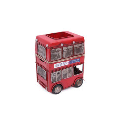 Dekoratif Metal Araba Londra Şehir Otobüsü Kalemlik